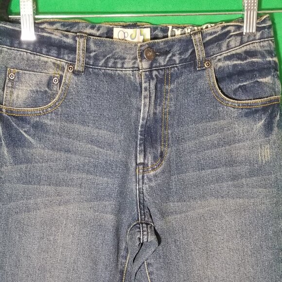 OP Jeans Youth 14 Bootcut Blue Baggy Fit Denim Wide Leg Skater Y2K Retro Vintage - Picture 3 of 10
